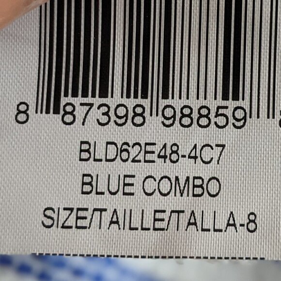 BCBGeneration Striped Fit Flare Dress Blue White 8 Preppy Casual Contemporary - Picture 11 of 12